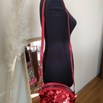 Red Crochet Sequin Bag