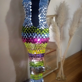 Tyla Crochet Sequin Dress