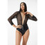 deri detaylı fermuarlı bodysuit