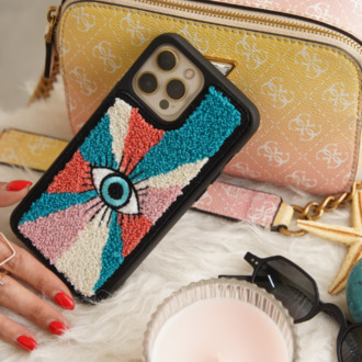 Evil Eye Nazar Boncuğu Punch Nakışlı Telefon Kılıfı - Kişiye Özel El Yapımı