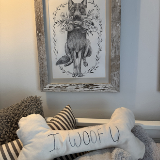 Woof yastık (kişiselleştirilebilir)