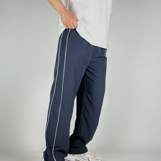 Wide Dark Blue Baggy Fresh Fabrics Sweatpants  |  1038