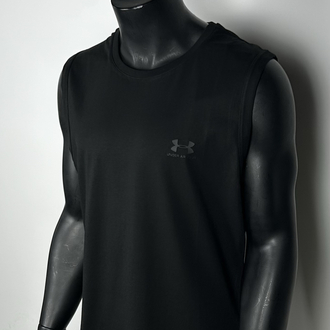 Soho Black Regular Cotton Sleeveless T-shirt  |  1099
