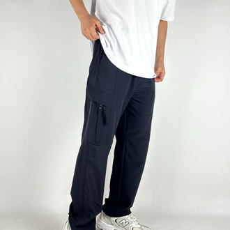 Ruin Dark Blue Baggy Fresh Fabrics Sweatpants  |  1038