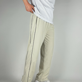 Wide Beige Baggy Fresh Fabrics Sweatpants  |  1038