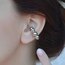 Bombeli Topçuklu Earcuff Küpe Silver