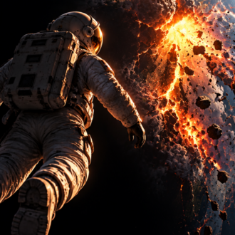 10-Kıyamet Temalı Uzay Astronotu Duvar Kağıdı - Dijital Sanatı
