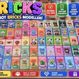 1000 adet karışık Bricks STAND hediye