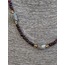 Granat (Garnet) Labradorit Doğal taş Gümüş Üzeri Altın Kaplama Kolye