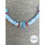 FK-0040 Mavi Helezon Çek boncuğu mercan Fimo Kolye