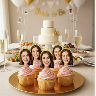 Bride Cupcake Topper – Kişiye Özel Fotoğraflı Cupcake Süsü