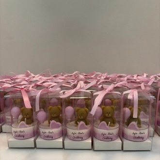 Pembe Teddy Ayıcık Balonlu Mum
