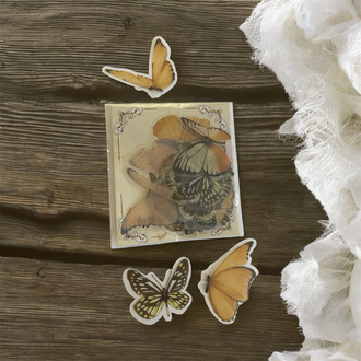 40 adet kahve tonlarda kelebek Sticker