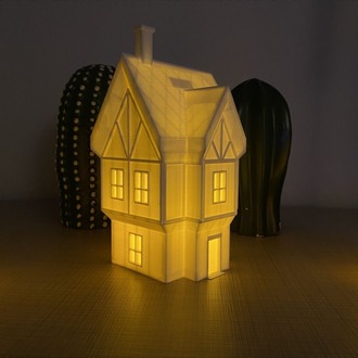 Cosmoz 3D 3'lü Yılbaşı Evleri- Tealight Mumluk