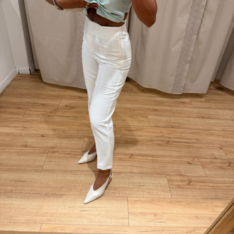 Paça Yırtmaçlı Fit Pantolon 