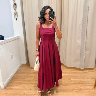Bordo Midi Boy Elbise