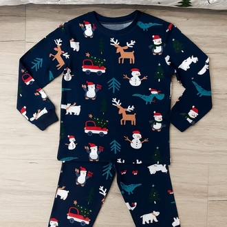 Yeni Yıl ve Kış Konseptli Yumuşacık Rahat Uyku Pijama