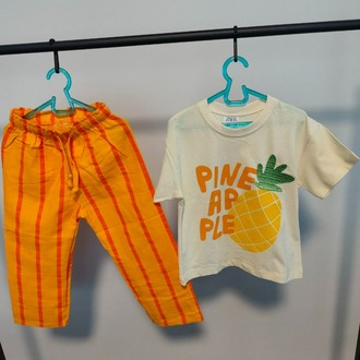 Ananas baskılı kısa kollu çocuk takım