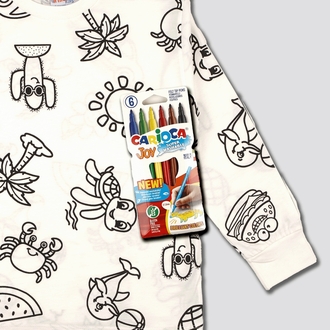 Boyanabilir Pijama Takımı (Carioca yıkanabilir boya seti ile beraber)