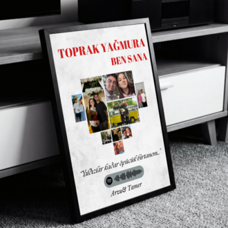 Kişiye Özel Spotify Şarkı Kodlu Fotoğraf Kolaj Çerçeve – Anı & Hediyelik Tablo