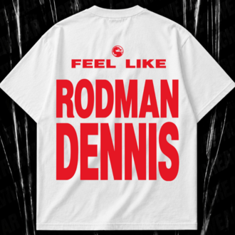 Motive&Uzi “Rodman Dennis” baskılı beyaz oversize T-shirt