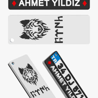 Modelli Plaka anahtarlıklar