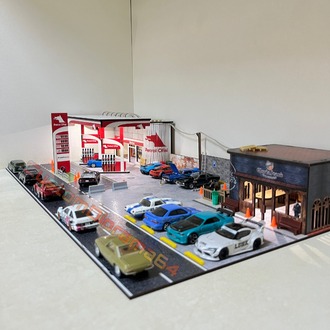 1:64 Ölçek - Benzinlik ve Cafe Diorama (2)