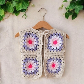 Crochet Baby Vest Pattern - Granny Square Sweater 1 & 2 Years Old