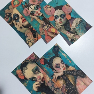 Harlequin girls paper