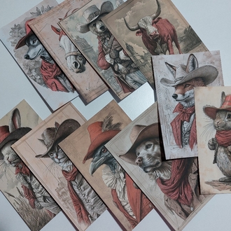 Red w. animals paper
