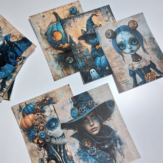 Blue halloween paper