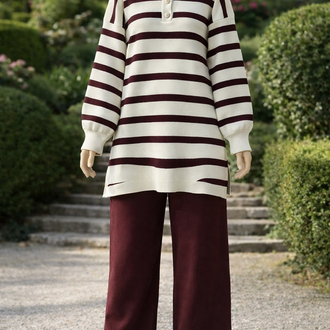Bordo Riviera Polo Triko Takım