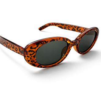 Oval Tortoiseshell Güneş Gözlüğü