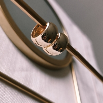 çelik büyük buble gold küpe