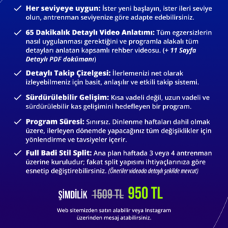 Maksimum Hipertrofi Programı: FULL BADİ (GÜN AŞIRI VEYA 3 GÜN) 