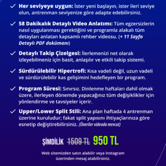Maksimum Hipertrofi Programı (Upper Lower)