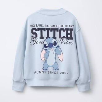 Kız Çocuk Stitch Baskılı Sweatshirt