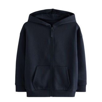 Lacivert Renk Unisex Düz Baskısız Fermuarlı Kapüşonlu Sweatshirt Ceket Hırka