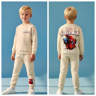 Erkek Çocuk Spiderman Baskılı Sweatshirt Eşofman Alt İkili Takım
