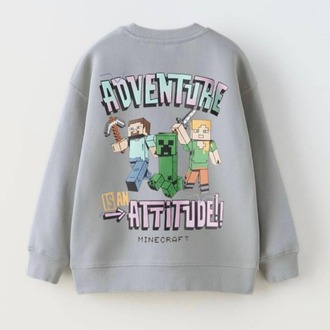 Erkek Çocuk Minecraft Baskılı Sweatshirt