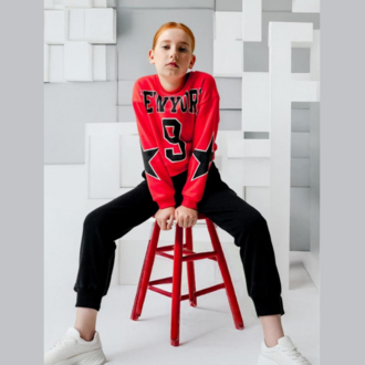  Kız Çocuk Crop Sweatshirt Boxer Detaylı Eşofman Alt İkili Takım