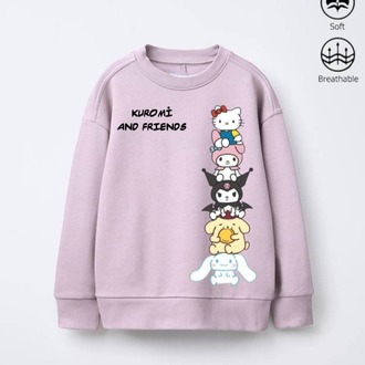 Kız Çocuk Kuromi and Friends baskılı sweatshirt