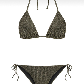 Simli lurex siyah bikini takımı