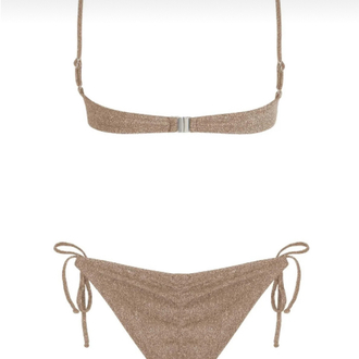 Balenli büzgülü vizon lurex bikini takımı