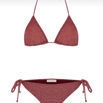 Bordo lurex bikini takımı