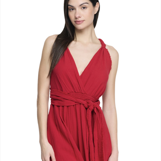 Kırmızı müslin elbise 4285
