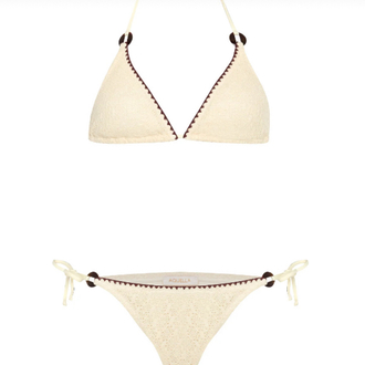 Aksesuarlı dantel bikini takımı