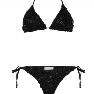 Güpür dantel siyah bikini takımı