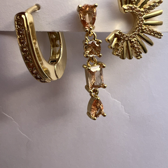 Üçlü set the crown küpe