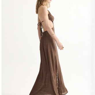 Arani mocha rayon maxi elbise